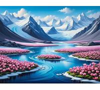 Glaciers 120 Piece Jigsaw Puzzles for Adults, Colourful, Challenging & Brainteasing Adult puzzles 120 Pieces Flowers, Fun jigsaws for The Whole Family 10x8 inch