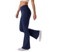 Glacspyg di Yoga della Vita Alta delle Donne Leggings Svasati Addominali di Allenamento Elastico per Il Tempo Libero Running Pants Blu XL