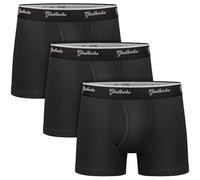 Gladbecke Boxer Uomo in Cotone Morbido Senza Etichette Che Danno Fastidio, Biancheria Intima Comoda e Traspirante, Pacco da 3, Taglia M, Nero