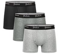 Gladbecke Boxer Uomo in Cotone Morbido Senza Etichette Che Danno Fastidio, Biancheria Intima Comoda e Traspirante, Pacco da 3, Taglia 3XL, Nero + Grigio Scuro + Grigio Chiaro
