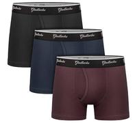 gladbecke Boxer Uomo in Cotone Morbido Senza Etichette Che Danno Fastidio, Biancheria Intima Comoda e Traspirante, Pacco da 3, Taglia 3XL, Nero + Blu Scuro + Bordeaux