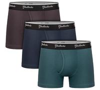 Gladbecke Boxer Uomo in Cotone Morbido Senza Etichette Che Danno Fastidio, Biancheria Intima Comoda e Traspirante, Pacco da 3, Taglia M, Blu Scuro + Verde Lago + Viola