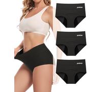 Gladbecke Mestruali Donna Cotone Assorbenti Slip Donna Ciclo Protettive Intima Mestruale Ecologico con Four Strati Anti Perdite Lavabili, Nero, L