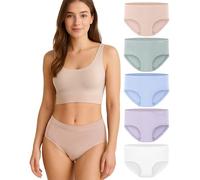 Gladbecke Mutande Donna Culotte in bambù, Morbide Come la Seta, Altamente Traspiranti, Comode e Prive di Etichette, 5 Colori Multicolori, S