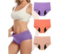 Gladbecke Mutande Mestruali Donna in Cotone Assorbenti Slip Donna Ciclo Protettive Intima Flusso Abbondante Mestruale, 3 Pezzi, Toni Chiari, XL