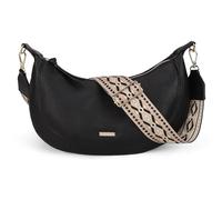 Gladdon Borsa a tracolla da donna, mezza luna, borsa a tracolla elegante, con tracolla larga, elegante borsa a tracolla, Nero