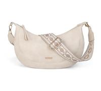 Gladdon Borsa a Tracolla Donna in Pelle Sintetica, Borsa a Spalla Mezza Luna Vintage, Borsetta Crossbody con Cintura Larga Regolabile, Borsa Casual Quotidiana con Zip e Tasche Beige