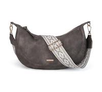 Gladdon Borsa a Tracolla Donna in Pelle Sintetica, Borsa a Spalla Mezza Luna Vintage, Borsetta Crossbody con Cintura Larga Regolabile, Borsa Casual Quotidiana con Zip e Tasche grigio