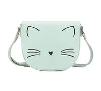 Gladdon - Borsa a tracolla piccola gatta, borsa carina per ragazze, borsa per adolescenti, giovani e bambini, verde, 20 cm x 2.8 cm x 6.7 cm, Alla moda