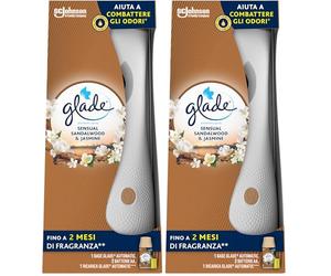 Glade Automatic Spray, Profumatore per Ambienti Base con Ricarica, Fragranza Sandalo di Bali e Gelsomino, Confezione da 2 Diffusore e 1 Ricarica 269 ml