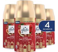 Glade Automatic Spray, Profumatore per Ambienti, Edizione Limitata, Fragranza Twinkling Apple & Cinnamon, Confezione da 4 ricariche 269ml