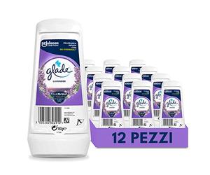 Glade Gel Assorbiodori Profumatore per Ambienti, Per Rinfrescare Stanze e Armadi, Fragranza Lavanda, Formato Scorta 12 Confezioni da 150 gr