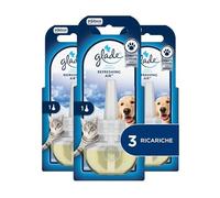 Glade Liquido elettrico Profumatore per Ambienti con Olii Essenziali, Fragranza Refreshing Air™, Elimina gli odori degli animali domestici, 3 Ricariche