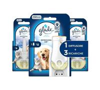 Glade Liquido Elettrico Profumatore per Ambienti Refreshing Air 1Base 3 Ric | Elimina gli Odori degli Animali Domestici, Fino a 120 Giorni di Profumo per Ricarica, Fragranza Regolabile