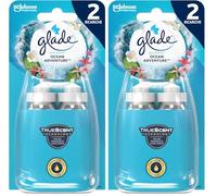 Glade Sense & Spray Doppia Ricarica, Profumatore per Ambienti con Olii Essenziali e Sensore di Movimento, Fragranza Ocean Adventure, Confezione da 4 Ricariche x 18 ml