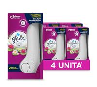 Glade Sense & Spray Profumatore per Ambienti con Olii Essenziali e Sensore di Movimento, Fragranza Relaxing Zen, 4 Diffusori e 4 Ricariche, 8 Pile AA