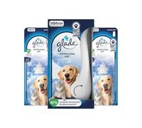 Glade Sense & Spray, Profumatore per Ambienti Refreshing Air 1 Base e 3 Ric | Combatte gli Odori degli Animali, Con Sensore di Movimento, Fragranza di Lunga Durata con Oli Essenziali, Facile da Usare