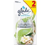 Glade Sense & Spray Doppia Ricarica, Deodorante per Ambienti con Sensore di Movimento, Fragranza Sandalo Bali e Gelsomino, Confezione da 2 Ricariche x 18 ml