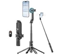 Gladgogo Bastone per selfie magnetico da 1,4 m con magnete per iPhone | Supporto per cellulare con rotazione a 360°, multifunzione, Bluetooth, con morsetto a molla rimovibile