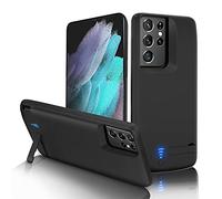 Gladgogo Batteria per Samsung Galaxy S21 Ultra, 5000mAh - Cover Ricaricabile con Cavalletto, Power Bank e Case di Caricabatteria