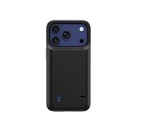 Gladgogo Custodia a batteria per iPhone 17 Pro (8500 mAh, 6,3 pollici), ultra sottile, ricaricabile, con supporto pieghevole per cellulare e pellicola protettiva, colore: nero