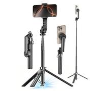 Gladgogo Selfie Stick elettrico da 200 cm, apertura e chiusura automatica, supporto a quattro gambe, treppiede per cellulare, Bluetooth, con iPhone 17/16/15/14/13/12/Samsung