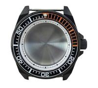 Gladiaond 1 pz 43.8mm Nero/Argento Custodie for NH35 NH36 NH34 Cassa Dell'orologio In Acciaio Con Capitolo Anello di Vetro Zaffiro(White chapter ring 6)