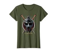 Gladiator Maximus Helmet Maglietta, Donna, Oliva, L