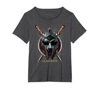 Gladiator Maximus Helmet Maglietta, Donna Plus-Size, Grigio Scuro, 4X