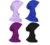 GladThink Delle Donne Musulmane Mini Hijab Caps Sciarpa Islamica 4 Pezzi Set No.10