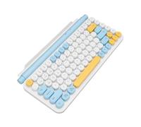 Glaeptio Tastiera Wireless Dual Mode 2.4G con Supporto per Tablet (Blu | Copritasti per Macchina da Scrivere Vintage, Distanza di Lavoro di 10 M, Compatibile con Tablet Wins/Android/OS X Fino a