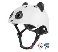 Glaf Casco da bici per bambini dai 2 agli 8 anni, per bambini e bambine, multi-sport, regolabile, leggero, 4 taglie (panda, XS)