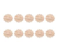 Glakyur 10 Pezzi Non Dipinti Rotondo Motivo Fiori in Legno Intagliato Applique Cornice Onlay Armadio Mobili Decorazione 6 Cm