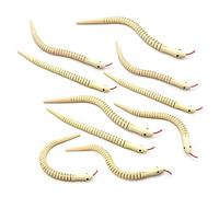 Glakyur 10 Pezzi Seria 12 Pollici Non in Legno Serpenti Ondulati Articolati Flessibile in Legno Serpente Bianco Modello Animale Artigianato per Arti
