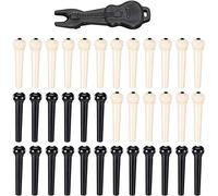 Glakyur 36 Pezzi Pin Ponte Chitarra Acustica Caviglie in Bianco e Nero con 1 Pezzo Estrattore Ponte in Chitarra