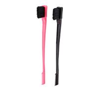 Glakyur Combinazione Pettine Spazzola A Setola Controllo Bordo Doppio Pacchetto 2 Pezzi E Nero