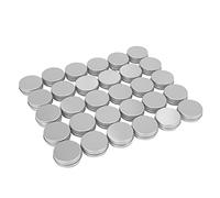 Glakyur Confezione Di 30 Coperchio Avvitato Balsamo Per Labbra In Metallo Rotondo Coperchio Contenitori (1Once)