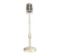 Glakyur Modello Di Accessorio Del Microfono Da Scrivania Vintage con Altezza Regolabile, Supporto Del Microfono In Stile Falso Accessorio Del Microfono, Oro