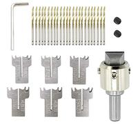 Glakyur Set di Punte da Trapano Ad da 30 Pezzi, Lame da 16-21 Mm Punta da Trapano Ad in Legno Punta da Trapano per D'Acciaio per Creatore di Anelli in Legno