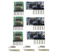 Glakyur Trasmettitore e ricevitore di modulo RF RX480E-4WQB 433Mhz 3 Set Kit di Collegamento di Uscita 4 Canali per TELEComando