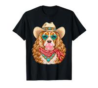 Glam Cocker Spaniel con Cappello da Cowboy Bubblegum Western Dog Maglietta