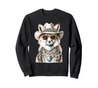 Glam Fox con Cappello da Cowboy Animale Boujee Western Boho Felpa