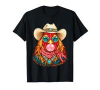 Glam Gallo con Cappello da Cowboy e Animale Western Bubblegum Maglietta
