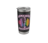 Glam Go Podcast Produttore Podcast Host Microfono Podcasting Bicchiere termico in acciaio inox doppia parete