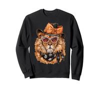 Glam Leone con Perle Occhiali da Sole Boujee Animal Halloween Felpa