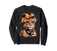 Glam Leopard con Perle Occhiali da Sole Boujee Animal Halloween Felpa