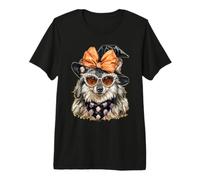 Glam Lupo con Perle Occhiali da Sole Boujee Animal Halloween Maglietta Premium
