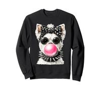 Glam Maltese con Occhiali da Sole Punk Animal Bubblegum Gothic Felpa