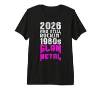Glam Metal 80s Maglietta Premium