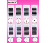 GLAM&NEED 10 file di ciglie finte in visone D-Curl a forma di W 3D/4D/5D/6D/7D/8D/YY/6D, ciglie bagnate, 5D a fiore, ovali piatte, ventaglio facile, extension per ciglie, Jingling, Manyu, Xingyu, Yuyi